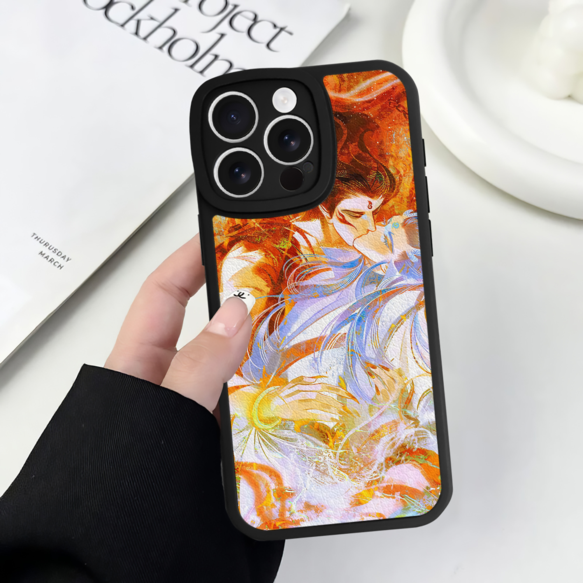 （画像用） Ne Zha 2 ナタ 魔童の大暴れ 【iPhone 16シリーズ対応】シリコンスマホケース（レザー調） 材質：シリコン